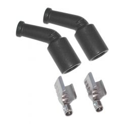 MSD Spark Plug Boot Kit Replacement Gray Boot And Terminal 45 Degree Pair