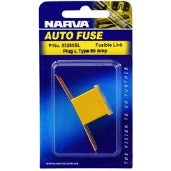 Narva 60 Amp Yellow Fusible Link Long Tab Pack of 1