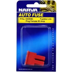 Narva 50 Amp Red Female Plug In Fusible Link Pack of 1