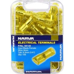 Narva 6.3 x 0.8mm Female Blade Terminal Yellow Pack of 100