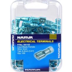 Narva 6.3 x 0.8mm Female Blade Terminal Blue Pack of 100