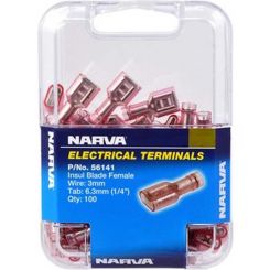 Narva 6.3 x 0.8mm Female Blade Terminal Red Pack of 100