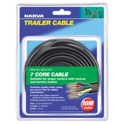 Narva 5A 2.5mm 7 Core Trailer Cable 10M Black; R; G; Y; B; W; Brown