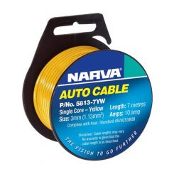 Narva 10A 3mm Yellow Single Core Cable 7M
