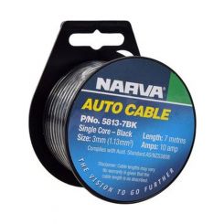 Narva 10A 3mm Black Single Core Cable 7M