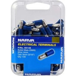 Narva 5.0mm Male Bullet Terminal Blue Pack of 100