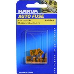 Narva 5 Amp Orange Mini Blade Fuse Pack of 5