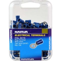 Narva 5 mm Flared Vinyl Ring Terminal Pack of 100