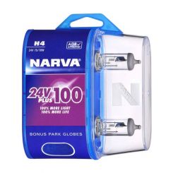 Narva H4 24V 75/70W Plus 100 Long Life Headlight Globes Pack of 2