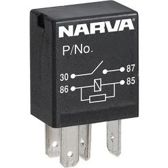 Narva 24V 10A Normally Open 4 Pin Micro Relay With Resistor Pack of 1