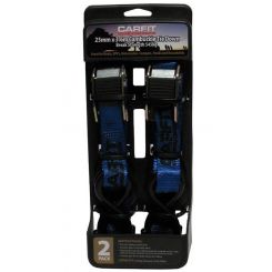 Carfit Cambuckle Tie Down Strap Blue 25mm x 3.6m Set of 2