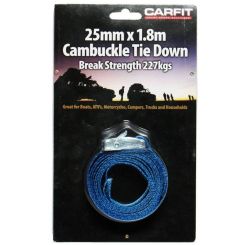 Carfit Cambuckle Cinch Strap 25mm x 1.8m Single