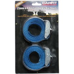 Carfit Heavy Duty Cambuckle Cinch Strap 25mm x 1.8m Set of 2
