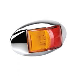 Narva 10-33 Volt LED Side Marker Lamp Red/Amber w/Oval Chrome Base