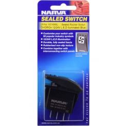 Narva 12/24V On/Off/On LED Illuminated Sealed Rocker Switch Blue