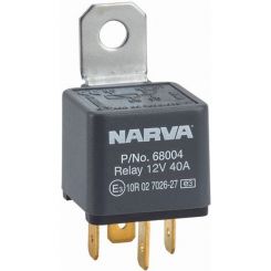 Narva 12V 40A Normally Open 4 Pin Relay With Resistor Pack of 1