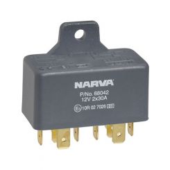 Narva 12V 30A/30A Normally Open 5 Pin Twin Relay