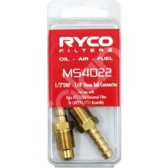 Ryco 1/4" Barb 1/2"-20 UNF Fittings 2 Pack