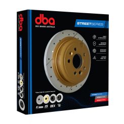 DBA Cross-Drilled Slotted Disc Brake Rotor (Single) Gold 279mm