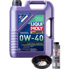 LIQUI MOLY Synthoil Energy 0W-40 5L Silver Service Kit + 6L Drip Tray