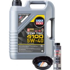 LIQUI MOLY Top Tec 4100 5W-40 5L Silver Service Kit + 6L Drip Tray
