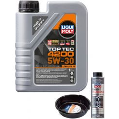 LIQUI MOLY Top Tec 4200 5W-30 1L Silver Service Kit + 6L Drip Tray