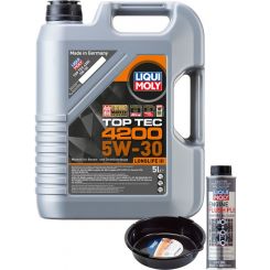 LIQUI MOLY Top Tec 4200 5W-30 5L Silver Service Kit + 6L Drip Tray
