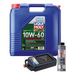 LIQUI MOLY Synthoil Race Tech GT1 10W-60 20L Silver Service Kit + 8L Drip Tray