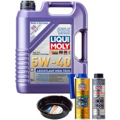 LIQUI MOLY Leichtlauf High Tech 5W-40 5L Gold Service Kit + 6L Drip Tray