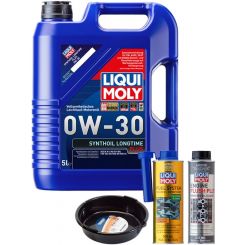 LIQUI MOLY Synthoil Longtime Plus 0W-30 5L Gold Service Kit + 6L Drip Tray