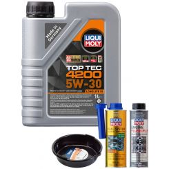 LIQUI MOLY Top Tec 4200 5W-30 1L Gold Service Kit + 6L Drip Tray
