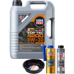 LIQUI MOLY Top Tec 4200 5W-30 5L Gold Service Kit + 6L Drip Tray
