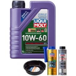LIQUI MOLY Synthoil Race Tech GT1 10W-60 1L Gold Service Kit + 6L Drip Tray
