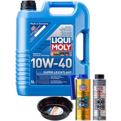 LIQUI MOLY Super Leichtlauf 10W-40 5L Gold Service Kit + 6L Drip Tray