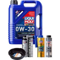 LIQUI MOLY Synthoil Longtime Plus 0W-30 5L Platinum Service Kit + 6L Drip Tray