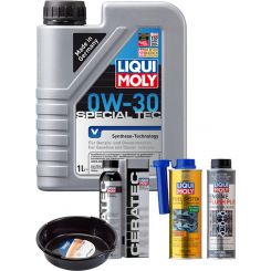 LIQUI MOLY Special Tec V 0W-30 1L Platinum Service Kit + 6L Drip Tray