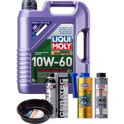 LIQUI MOLY Synthoil Race Tech GT1 10W-60 5L Platinum Service Kit + 6L Drip Tray