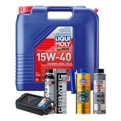 LIQUI MOLY Touring High Tech 15W-40 20L Platinum Service Kit + 8L Drip Tray