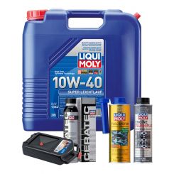 LIQUI MOLY Super Leichtlauf 10W-40 20L Platinum Service Kit + 8L Drip Tray