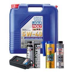 LIQUI MOLY Leichtlauf High Tech 5W-40 20L Platinum Service Kit + 8L Drip Tray