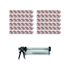 Soudal Soudaseal 260CC Hybrid Polymer Based Adhesive Sealant White 600ml 12 Pack + Gun Kit