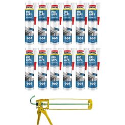 Soudal Wet On Wet Express Gap Filler White Sealant 300ml 12 Pack + Gun Kit