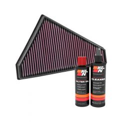 K&N Air Filter 33-3022 + Recharge Kit