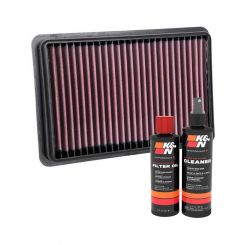 K&N Air Filter 33-3129 + Recharge Kit