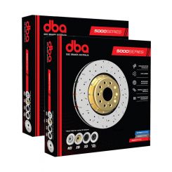 2 x DBA 5000 Cross-Drilled Slotted Disc Brake Rotor Black 370mm DBA52608BLKRXS DBA52608BLKLXS