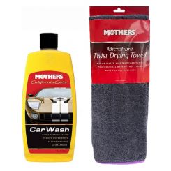 Mothers Microfibre Twist Drying Towel + California Gold Car Wash 473ml