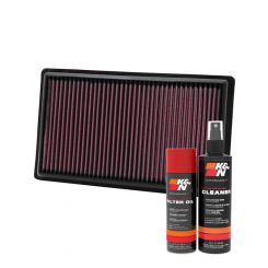 K&N Air Filter 33-2366 + Aerosol Recharge Kit