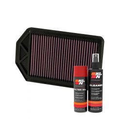 K&N Air Filter 33-2377 + Aerosol Recharge Kit