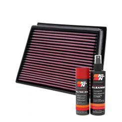 K&N Air Filter 33-2466 + Aerosol Recharge Kit