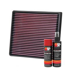 K&N Air Filter 33-3002 + Aerosol Recharge Kit